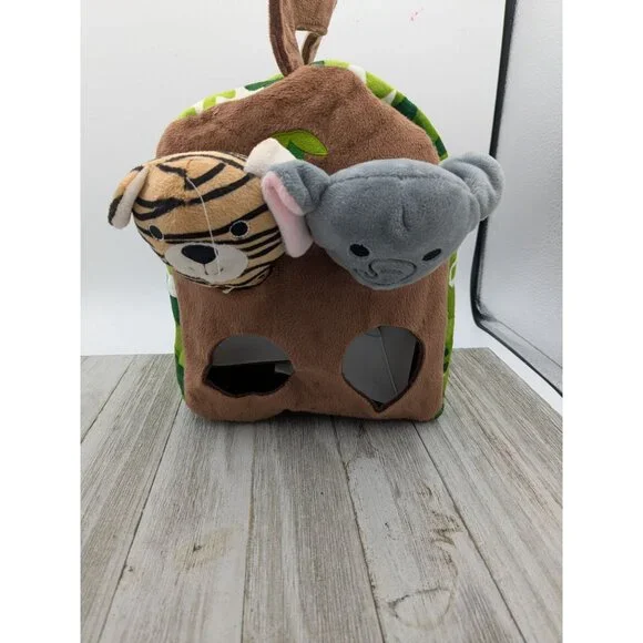 Midwood Forest Animal House Plush Play Set Stuffed Elephant Tiger Carrier - Picture 10 of 10